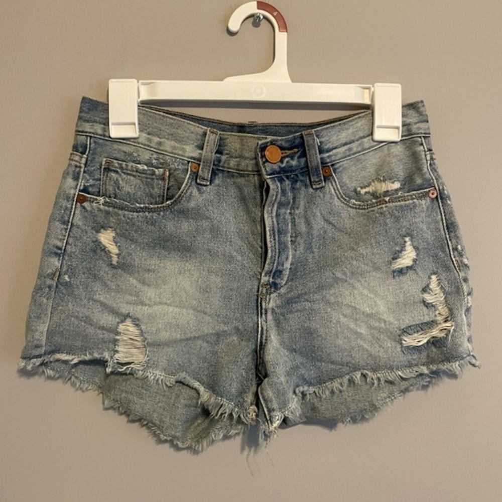 Blank NYC‎ Distressed Button Fly Denim Jean Shorts size 26